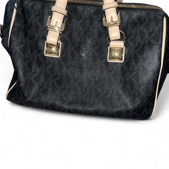 Michael Kors Black Satchel with Tan Accents - Picture 3 of 7